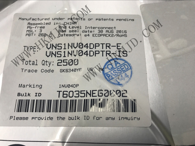 ST VNS1NV04DPTR PMIC - 配電開關(guān)、負(fù)載驅(qū)動器 VNS1NV04