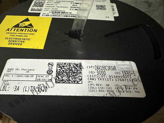 原裝出售TI INA199C3RSWR 26V，雙向電流感應(yīng)放大器 10-UQFN -40 至 125