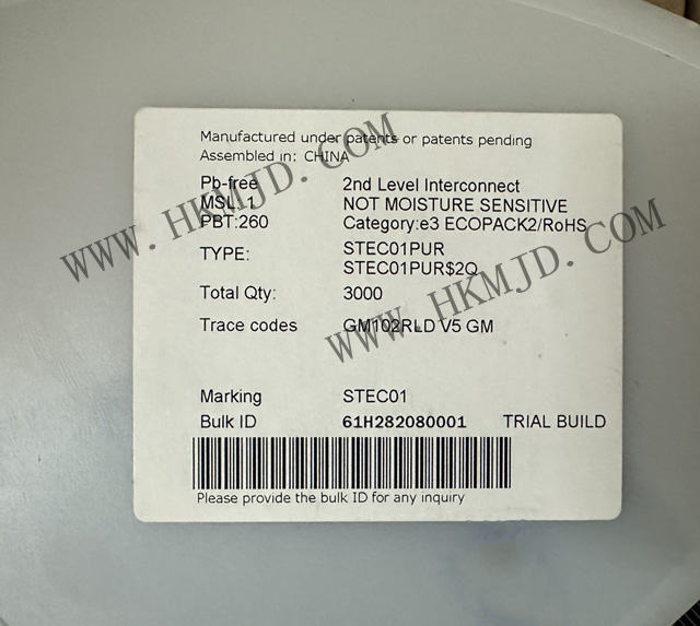 ST推出電源管理IC STEC01PUR 接地路徑安全開關(guān)，帶可編程定時器