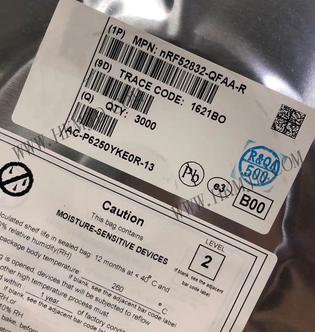供應(yīng)低功耗藍(lán)牙 NRF52832-QFAA-R 多協(xié)議藍(lán)牙5，2.4GHz專有片上系統(tǒng)