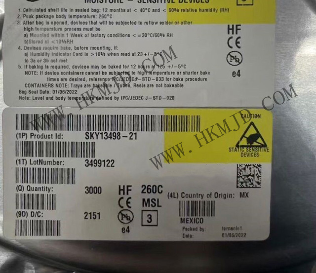 Skyworks SKY13498-21：0.7 GHz 至 2.7 GHz SP10T MIPI? 天線開(kāi)關(guān)模塊